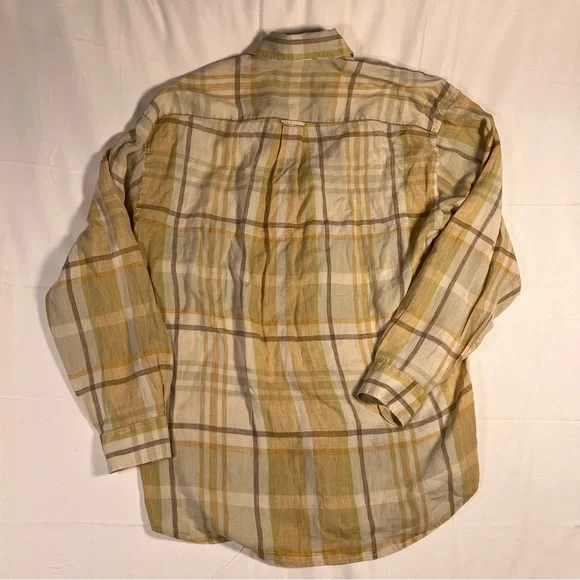 Faconnable Multicolor Striped Linen Button Down Shirt Size Medium - Picture 2 of 4